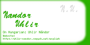 nandor uhlir business card